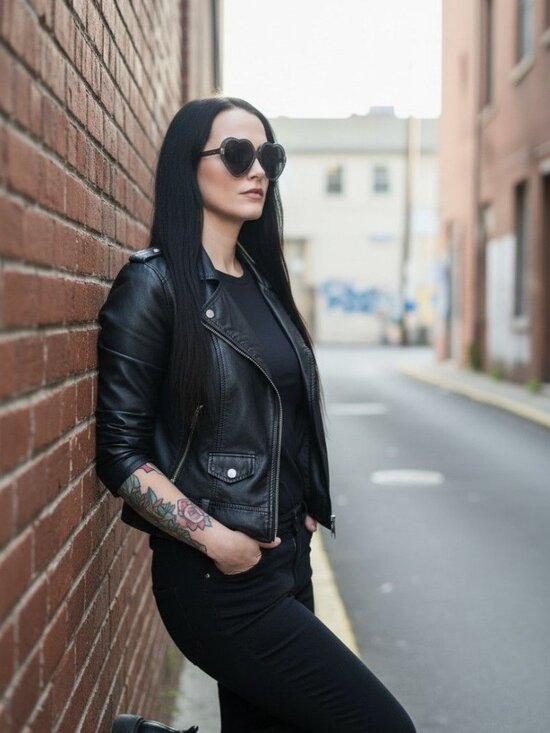 Killstar ✦ Disco Enfer Sunglasses ✦ Black Glitter Heart Frame w/ Pentagram Arms